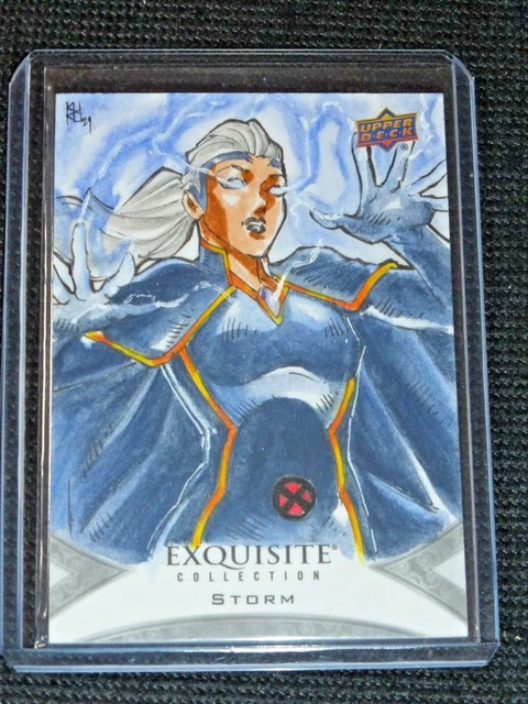 2021 UD Marvel Black Diamond Exquisite Sketch Art 1/1 Storm X-Men Kurobhie Auto