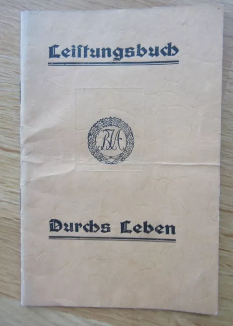 Alte Urkunde /  Leistungsbuch zum Reichsjugendabzeichen 30iger Jahre