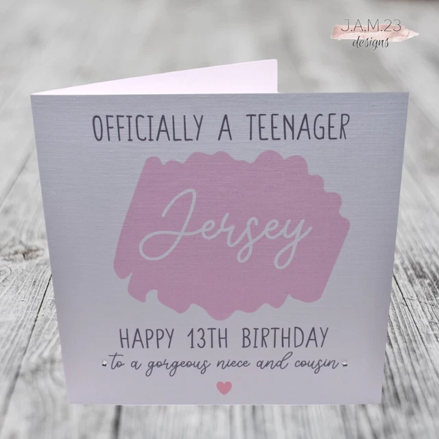 Personalised Girl Birthday Card - Granddaughter Niece Daughter - 13th 14th 15th 16th - Pink Handmade UK