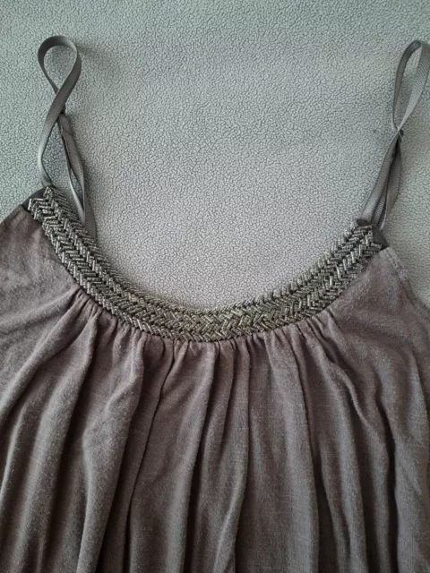Girls Juniors Candie's Small Gray Tank Top. Spaghetti Strap. Sequence. Flowy 2
