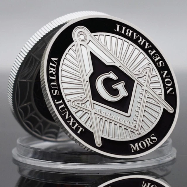 Pièce de défi commémorative maçonnique plaquée or 24 carats de la fran – Coin Souvenir