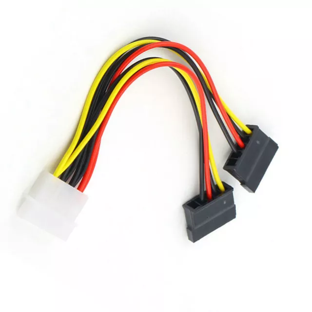 4Pin IDE Male  to Dual SATA Y Splitter Line Female HDD Power Adapter-Cable.