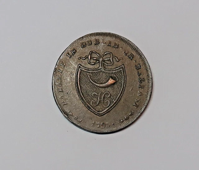 Ireland. Wicklow: Cronebane  Halfpenny Token 1795.  Saint Patrick.