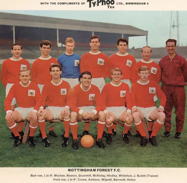 Vintage Team Photograph Nottingham Forest FC Typhoo Tea Ltd card football #21