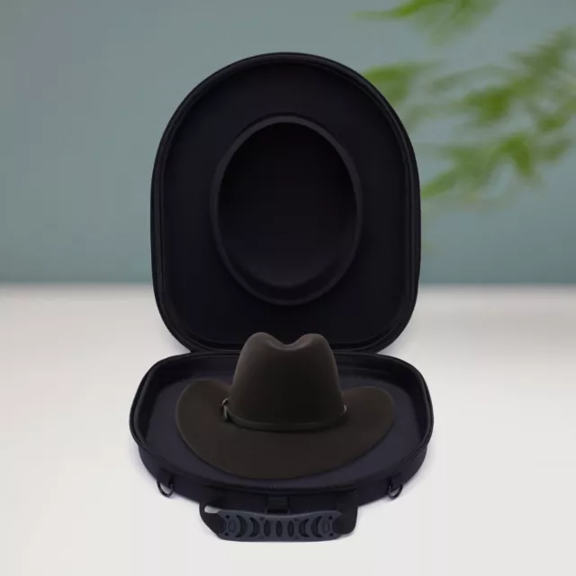 Travel Cowboy Hat Storage Box Panama Hat Carrying Case Carrier Holder Black