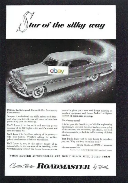 Buick Auto 1953 Roadmaster Star Of The Silky Way Golden Anniversary Ad