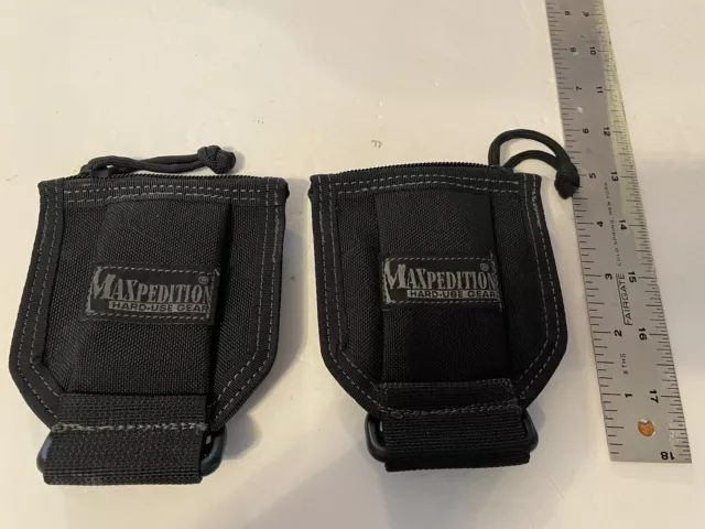 (2) Maxpedition Pouches ~Accessory w/ D-Ring ~ Zip Top~Approx 5” High x 4” wide