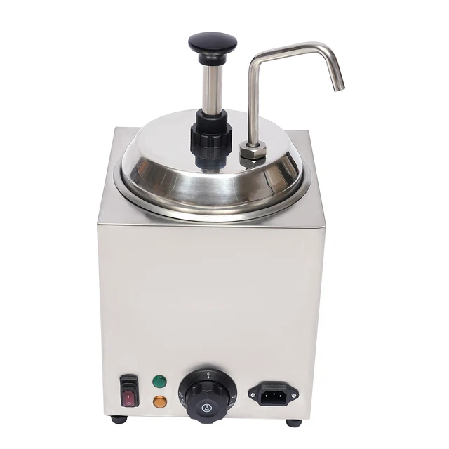 2.5L Nacho Cheese Dispenser w/Pump 2.6Qt Hot Fudge Caramel Warmer Stainless