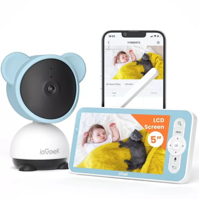 3.2” Babyphone Vidéo Baby Phone Caméra Numérique sans Fil avec Smartphone  App 