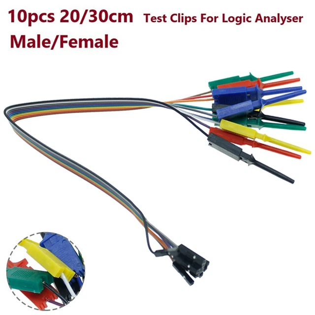 Clip E Cavetti Dupont Per Analizzatore Logico &ndash; Maschio/Femmina, Per Arduino E Raspberry