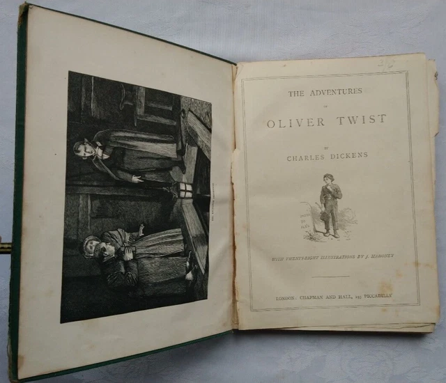 CHARLES DICKENS OLIVER Twist C1873 ? Antique 28 B/W Ills J Mahoney ...