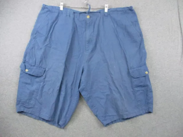 Sean John Cargo Shorts Mens 48B Linen Blend Baggy Blue Pockets Loose Fit