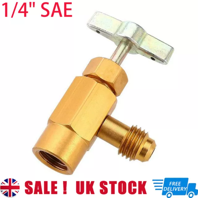 1/4" R134A Air Conditioning Refrigerant Can Tap Valve Bottle Opener Adapter UK