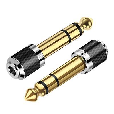 Musiclily 3.5mm Female Plug to 6.35mm Male Stereo Klinkenadapter,Gold 