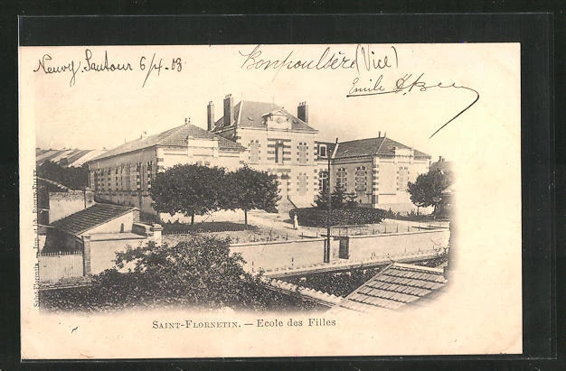Gueugnon - FRANCE - gueugnon - ecole des filles - animé - carte postale