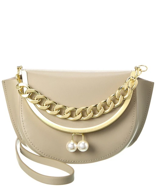 Zac Posen Lacey Frame Leather Saddle Bag Women's Grey