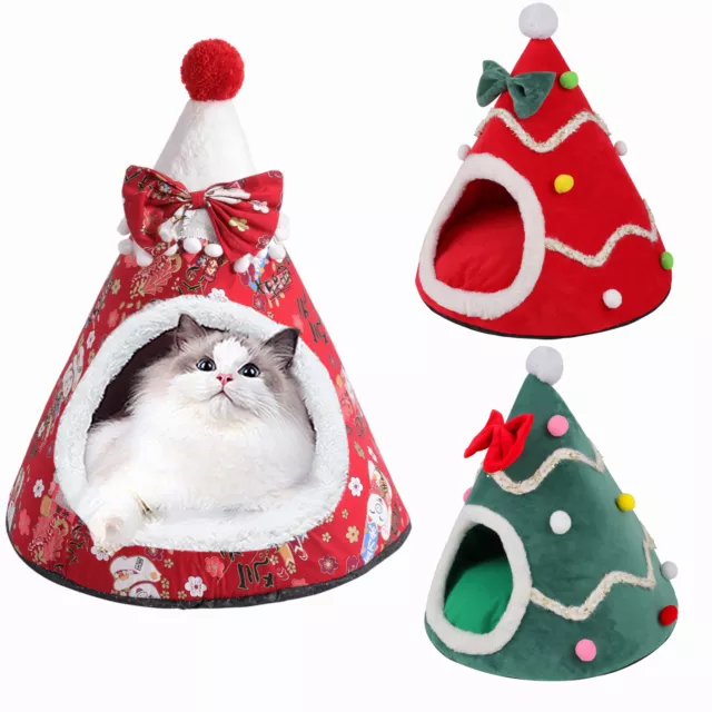 Cat Cave Bed Enclosed Tent House for Indoor Cats Puppy Warm Removable Cushion