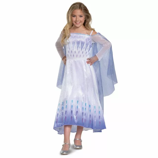 Disney Frozen II Snow Queen Elsa Princess Gown Child Costume Halloween XS-MD