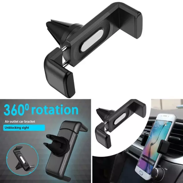 Universal 360° Rotating Car Phone Holder Air Vent Mount Cradle for GPS Black New