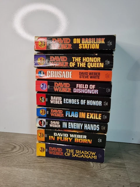 David Weber Paperbacks Lot of 9 Echoes of Honor,Crusade,In Enemy Hands,Fury Born