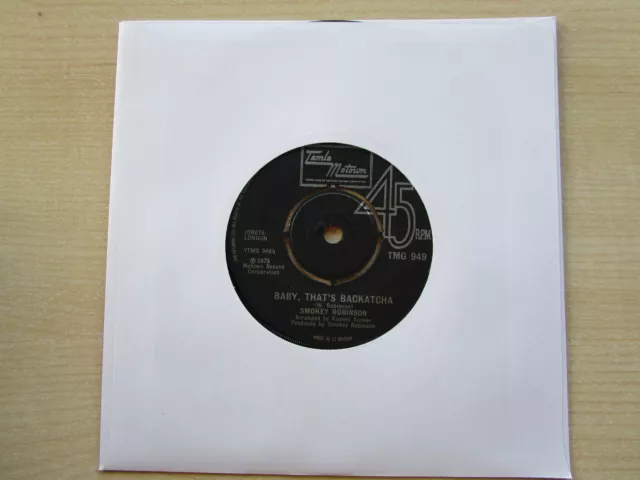 Smokey Robinson  Baby, that's backatcha 7" Vinyl Record