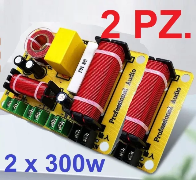 2 pezzi FILTRO CROSSOVER 3 VIE 4-8 Ohm 300W TAGLIO DI FREQUENZE AUTO  O CASSE