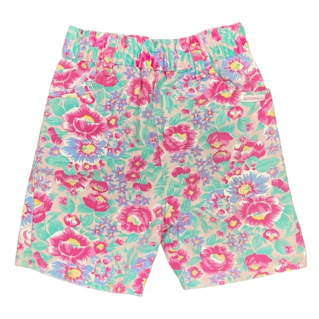 Vintage Sparkle Girls Size 6 Floral Denim Shorts