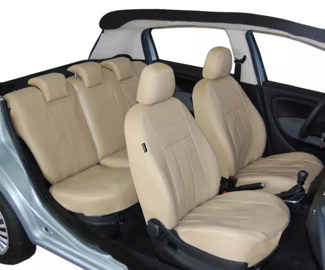 Maßgefertigte Kunstleder Sitzbezüge in Schwarz für VW Polo V (6R)