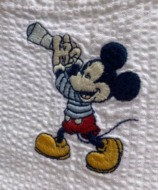 Disney Store's Embroidered Mickey, Minnie, Donald at Seashore Lady's Blouse, EUC 3