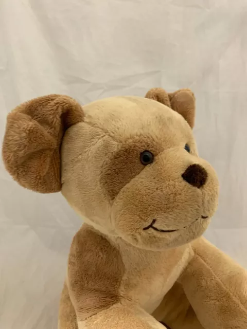 Rare Smiling Build A Bear Puppy Dog Tan and Brown Sitting Happy Face Soft Toy
