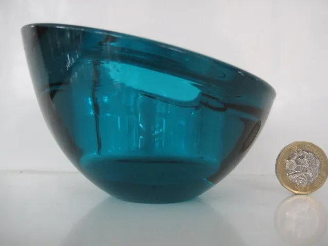 Orrefors Crystal Sweden Blue Glass Votive Nordic Light Delight Candle Holder