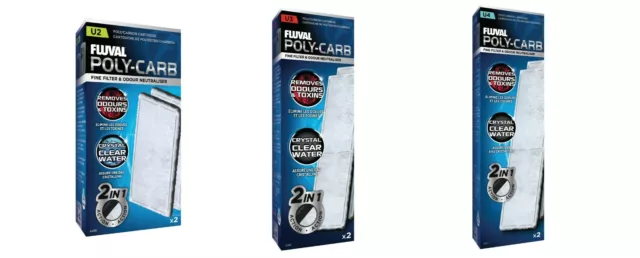 Fluval U Series Poly Carb Replacement Cartridge Media U2 U3 U4 Carbon Filter