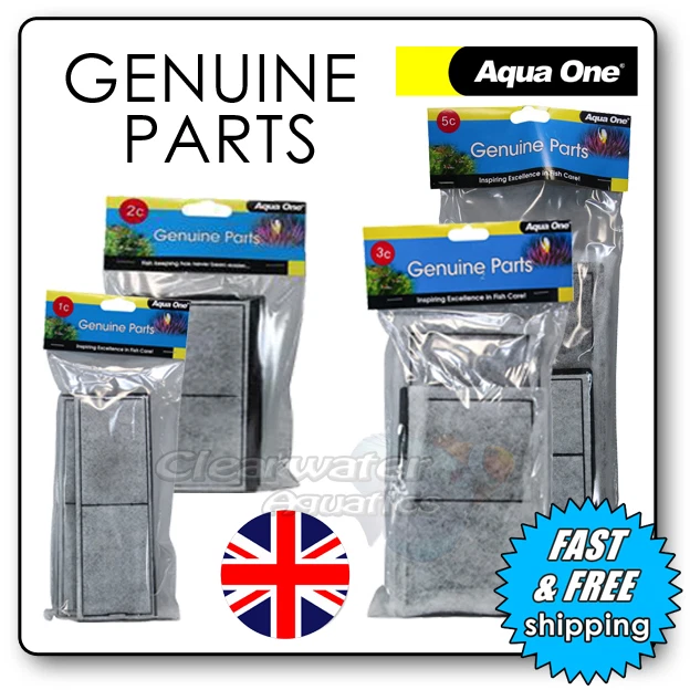 Aqua One Carbon Cartridge Filter Media Spares Internal Tropical Fish Tank Wool