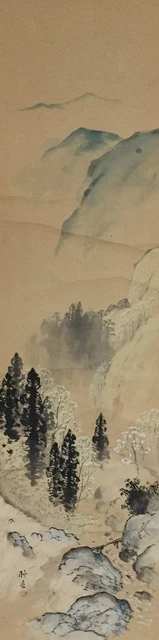 風景画 掛軸 Paintings & Scrolls, Japan, Asian Antiques, Antiques