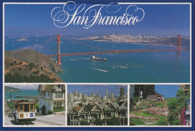 Carte Postale Le Pont de Golden Gate Vue de San Francisco 1988 Neuve