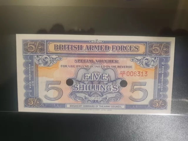 British Armed Forces 5 Shilling Note UNC Five Schillings 1948