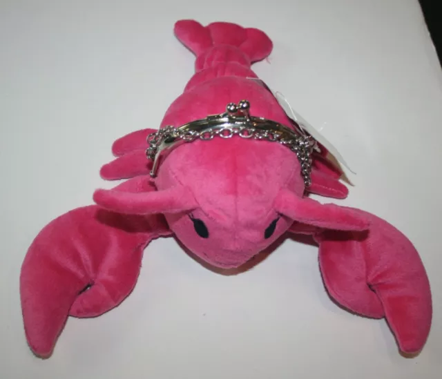 New Gymboree Girls Plush Happy Lobster Coin Purse Plush Toy w Handle Pink