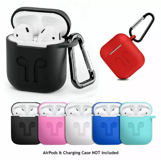 AirPods Silicone Case + Keychain Protective Cover Skin For AirPod Charging Case