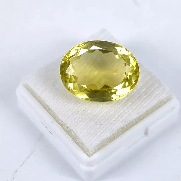 16.12 Cts Natural Lemon Quartz Oval Cut Loose Gemstone Top Luster