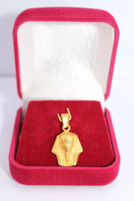 Ägyptischer handgemachter Pharao König Tut Hallmark 18K Gelbgold Anhänger... 3