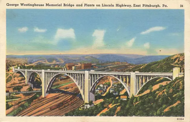 c1940s George Washington Memorial Bridge Plants East Pittsburgh PA P508
