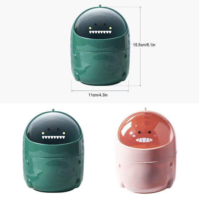 Desktop Trash Can Waste Bin with Flip Lid Dustbin Organization Garbage Basket 2