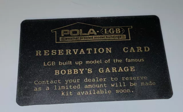 vintage pola lgb bobby’s garage reservation card