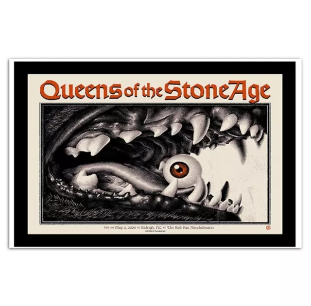 Queens Of The Stone Age May 2 2024 Red Hat Amphitheater Raleigh NC Poster