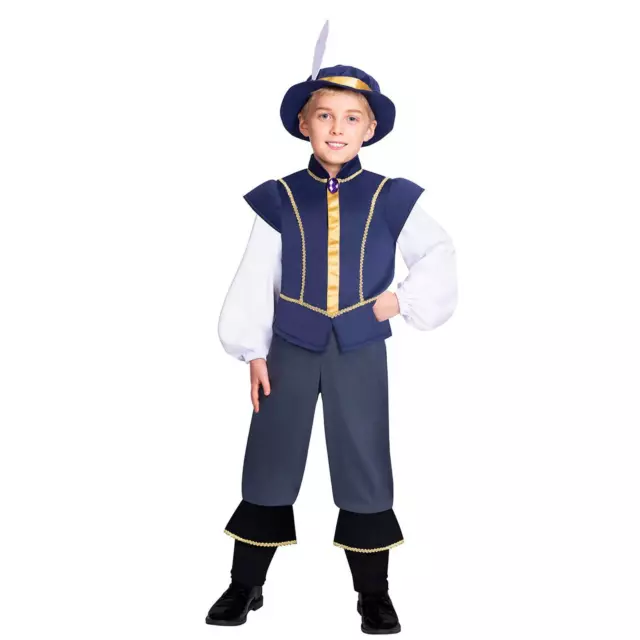 Boys Tudor Prince Shakespeare Historical Medieval Fairytale Book Day Costume