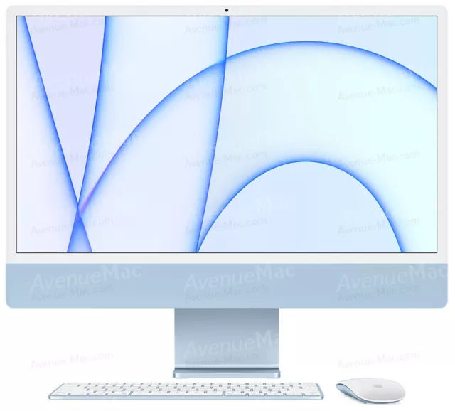 iMac 24" M1 (2021) - 8CPU / 8GPU - 16Gb Ram - 1Tb SSD - Bleu