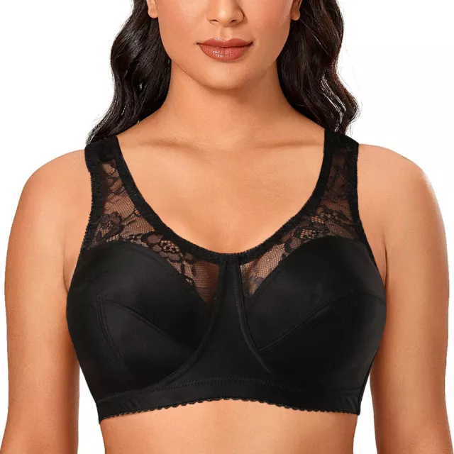 LADIES LUXURY BLACK & Pink Full Cup Firm Hold Support Underwired Lace Bra  Womens £14.95 - PicClick UK