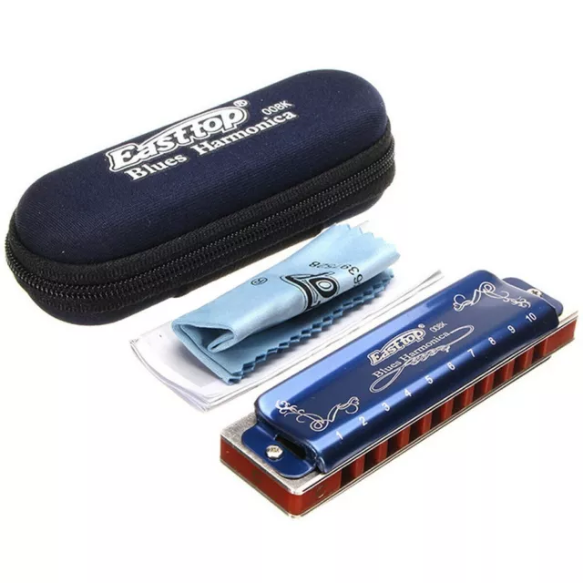 Easttop T008K Key of C Harmonica Blues Mouth Organ for Professional Use