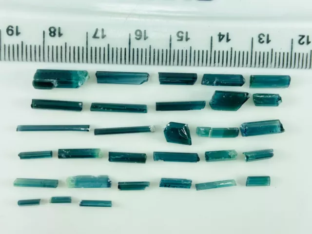 15.60 Carats Natural Rough Bluish Green Tourmaline Crystals Lot From Afghanistan