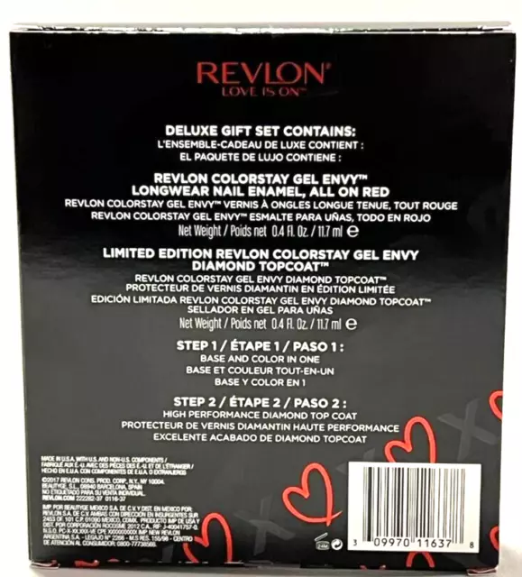 Revlon Colorstay Gel Envy Longwear Nail Enamel in Steps 1 & 2 Roulette Rush Red 2